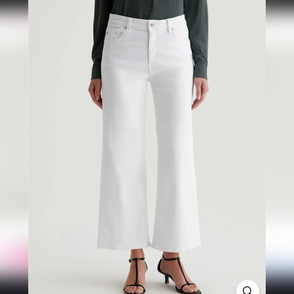 Ag Adriano Goldschmied White Wide Leg Jeans